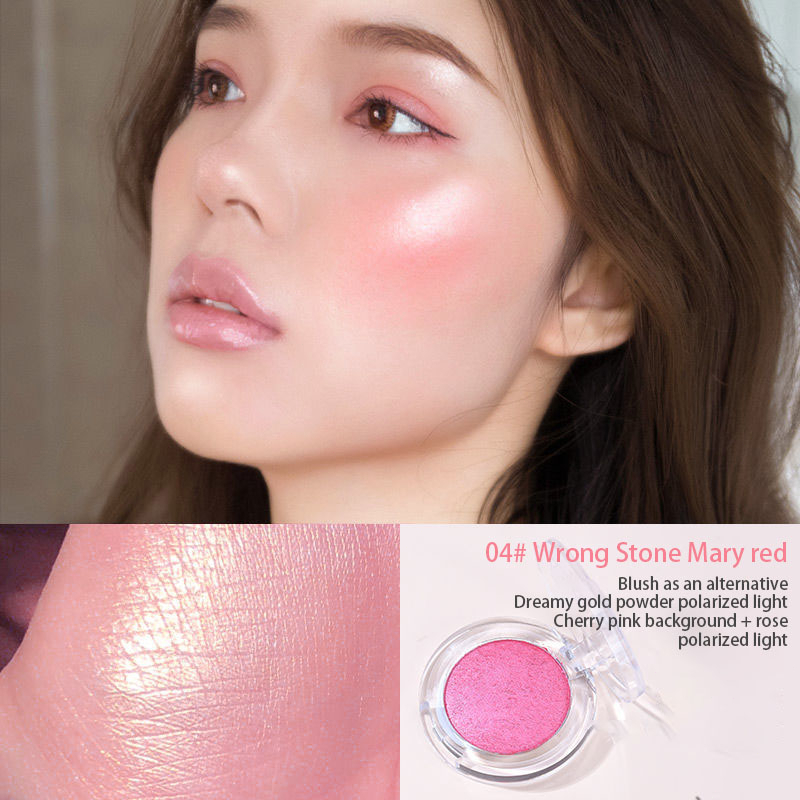 ✨✨Phấn má hồng kiểm soát dầu có độ bóng cao Phấn phủ che khuyết điểm Sáng da Ngọc trai Fine Flash Dầu xả