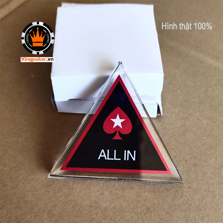 Nút all in hình tam giác thủy tinh cao cấp dùng chơi poker trong casino club