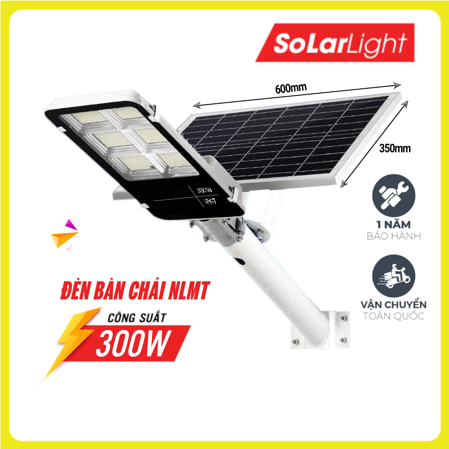 Đèn đường phố năng lượng mặt trời công suất 300W Chính Hãng tuổi thọ 10 năm, Đèn trang trí sân vườn khuôn viên lớn