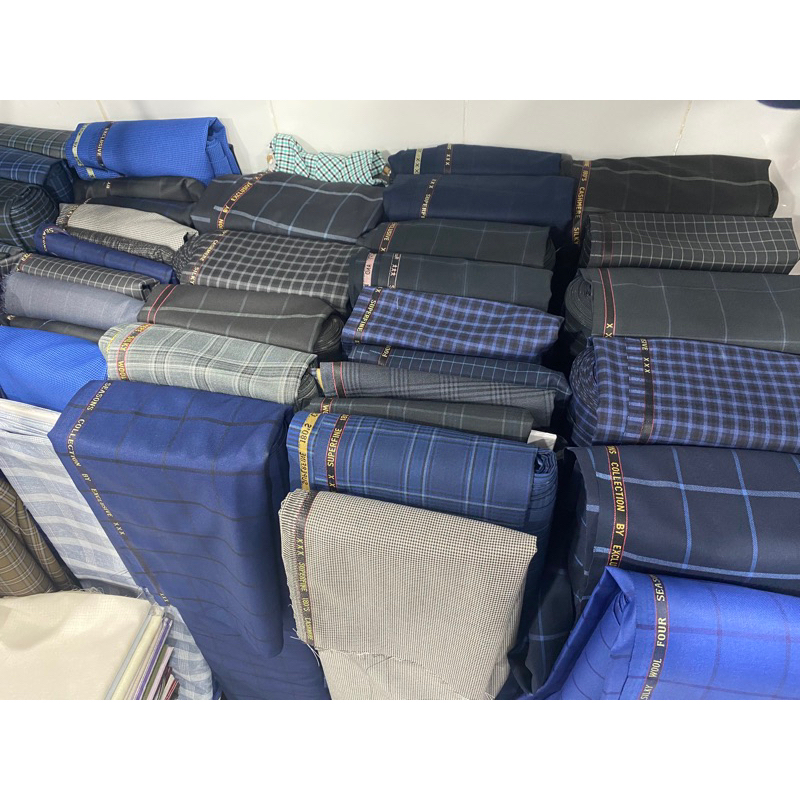 Vải Quần Tây Wool Caro Vest Co Dãn Nhẹ