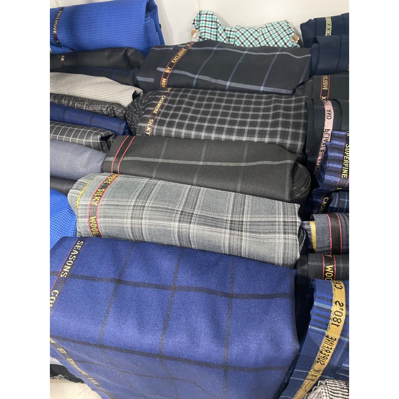 Vải Quần Tây Wool Caro Vest Co Dãn Nhẹ