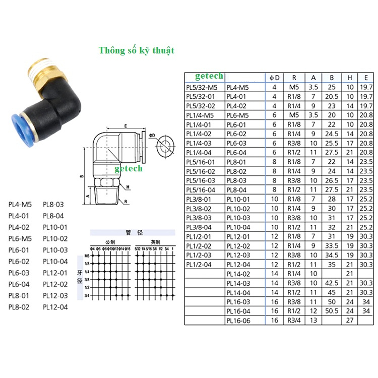 ĐẦU NỐI NHANH GÓC PL14-04 PL14-03 PL14-02, ĐẦU NỐÍ KHÍ PL14-04 PL14-03 PL14-02,ĐẦU NỐI GÓC PL14-04 PL14-03 PL14-02