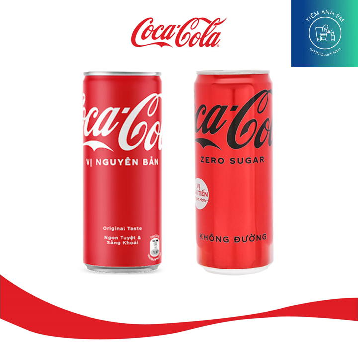 Coca Cola Vị Nguyên Bản Lon 320ml Có Đường Và Không Đường