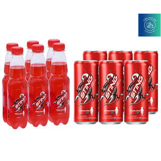 Lốc 6 lon/chai nước tăng lực sting hương dâu 320ml