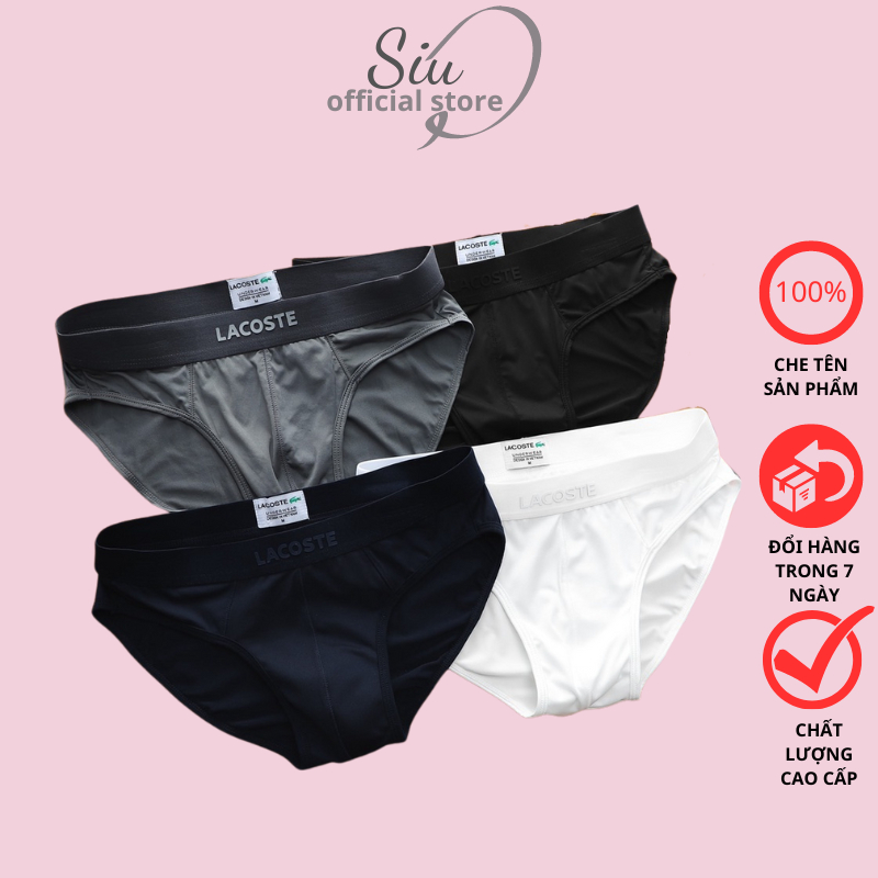Quần Sịp Nam Tam Giác Lacoste , Quần Lót Nam Thun Lạnh Thoáng Mát Quần Sịt Chéo Nam Chất Vải Mềm Mại Co Dãn SiuDolot