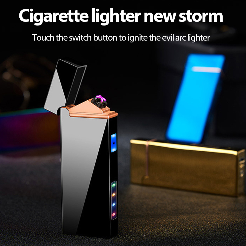 Quẹt điện plasma nhỏ gọn có đèn led hiển thị Pin. sạc điện tiện lợi.