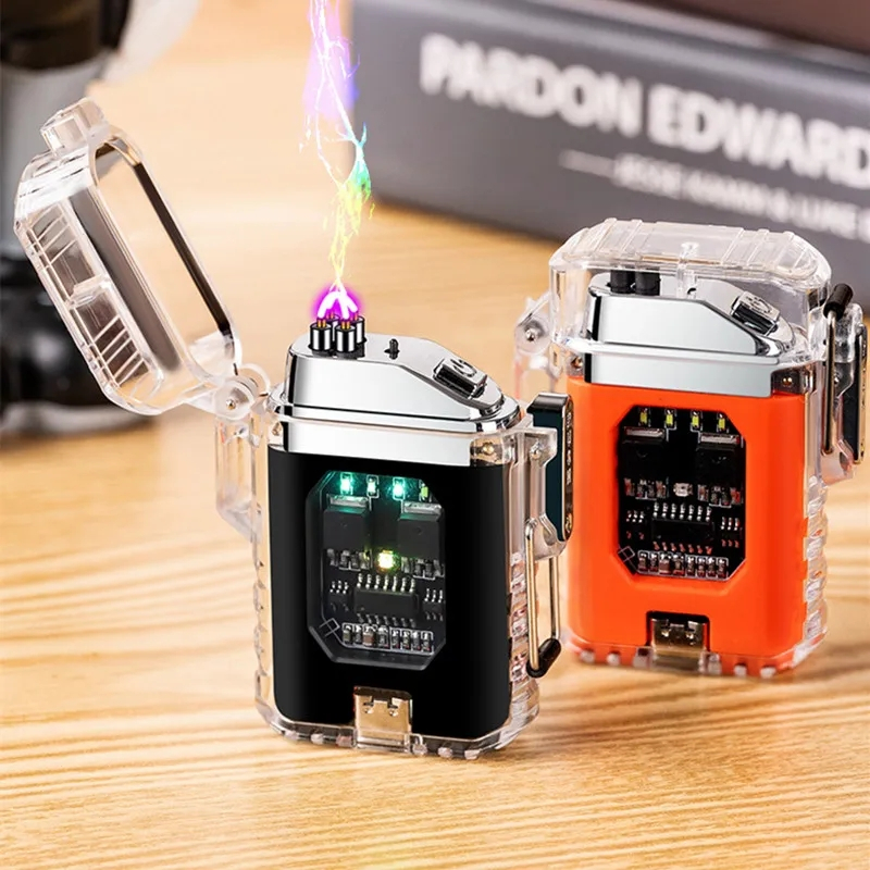 Quẹt điện plasma chống thấm nước trong suốt. sạc điện tiện lợi.