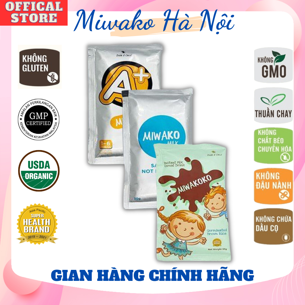 Sữa thực vật hữu cơ MIWAKO gói nhỏ 30g cho trẻ chậm nói, tự kỷ, tăng động và dị ứng đạm sữa bò