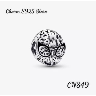Charm pan ale marvel spider man mask bạc s925 thuần khiết hàng cao cấp