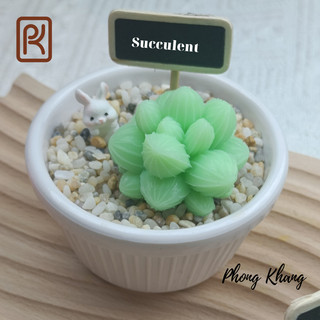 Khuôn silicon 4d Phong Khang làm rau câu hình sen đá