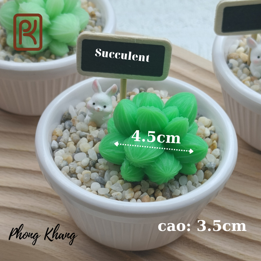 Khuôn silicon 4d Phong Khang làm rau câu hình sen đá