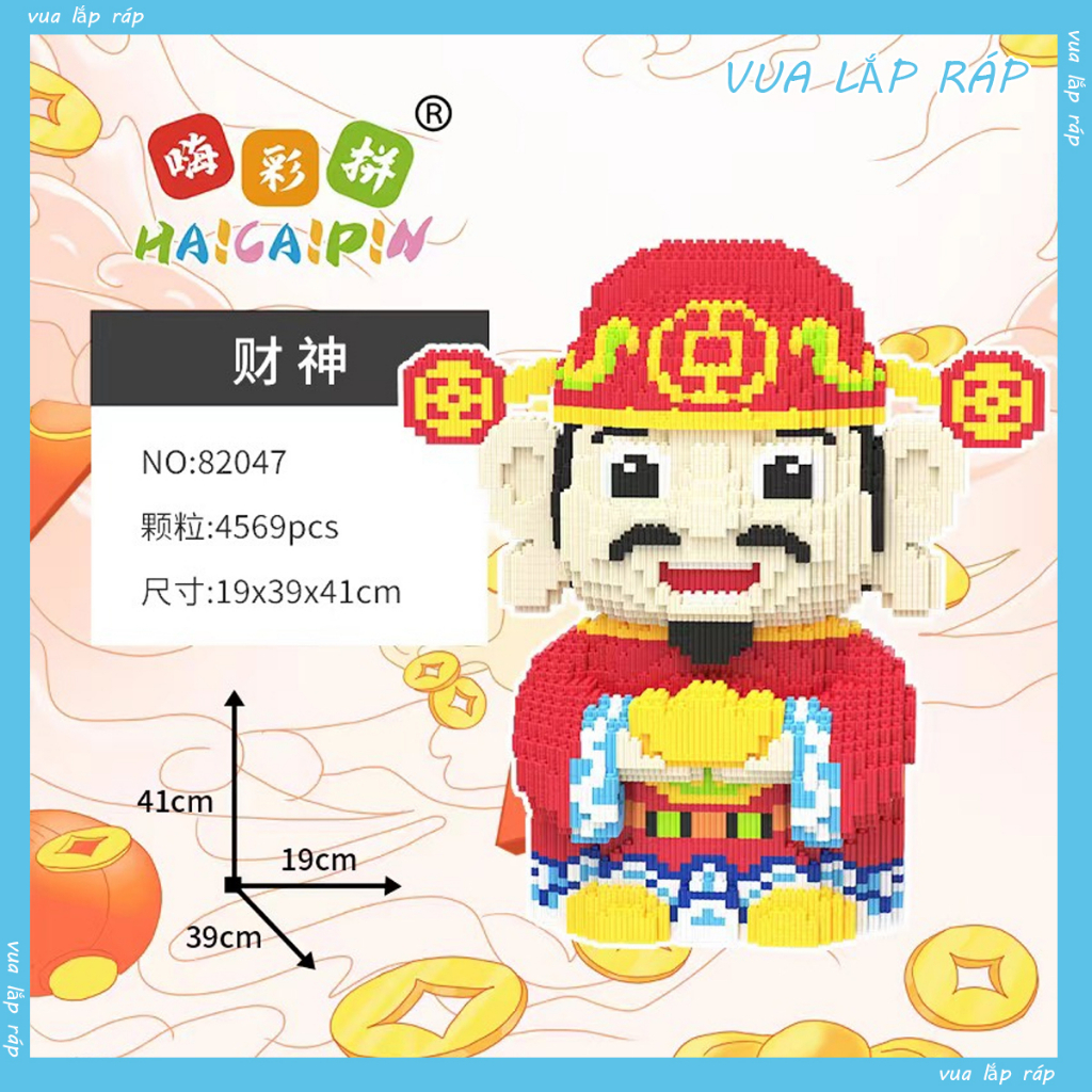 Mô hình lắp ráp ông thần tài 41cm trưng bày cực hay ( tặng búa + đèn)