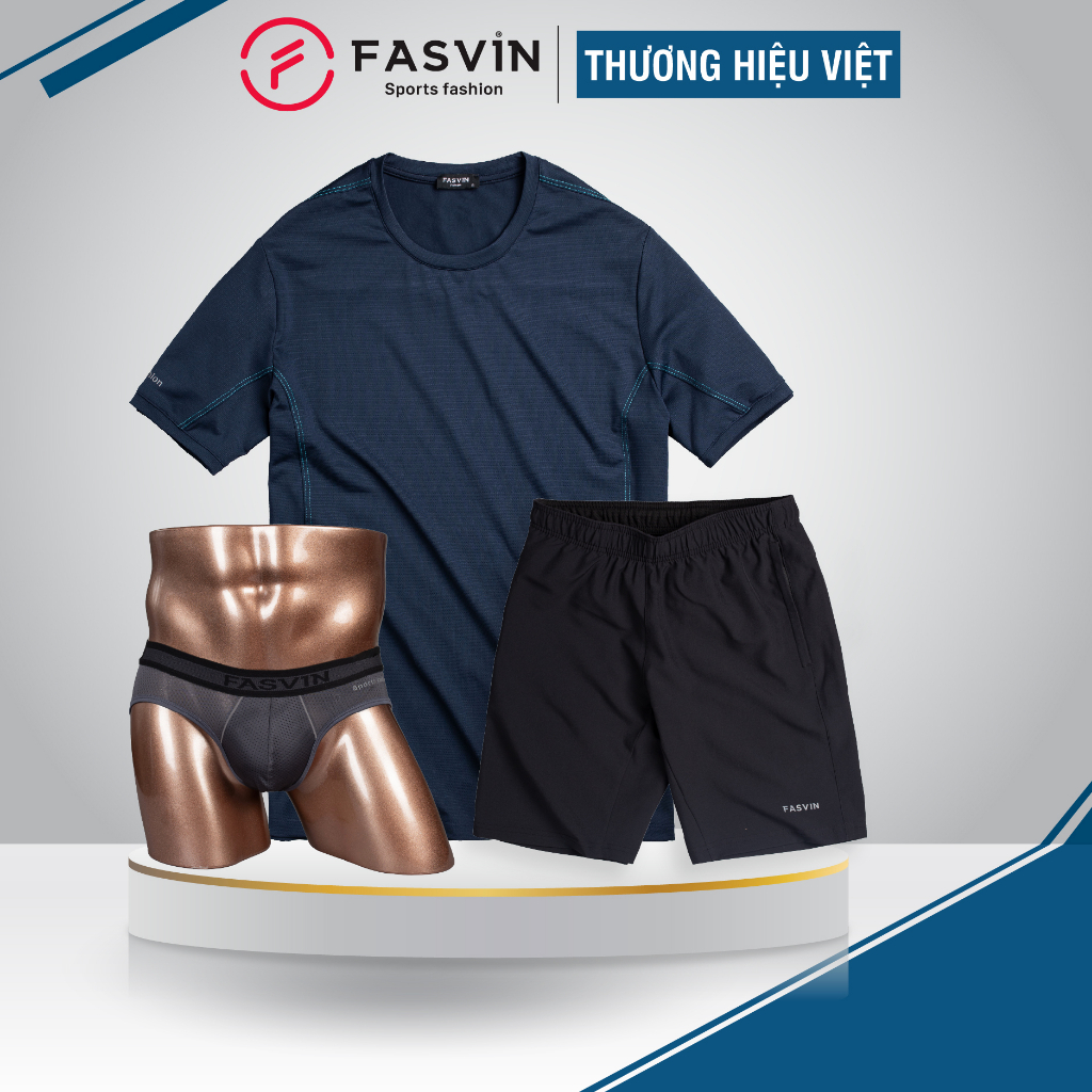 Combo Bộ quần áo, sịp thể thao nam Fasvin AT22505.1.HN vải mềm nhẹ co giãn tốt