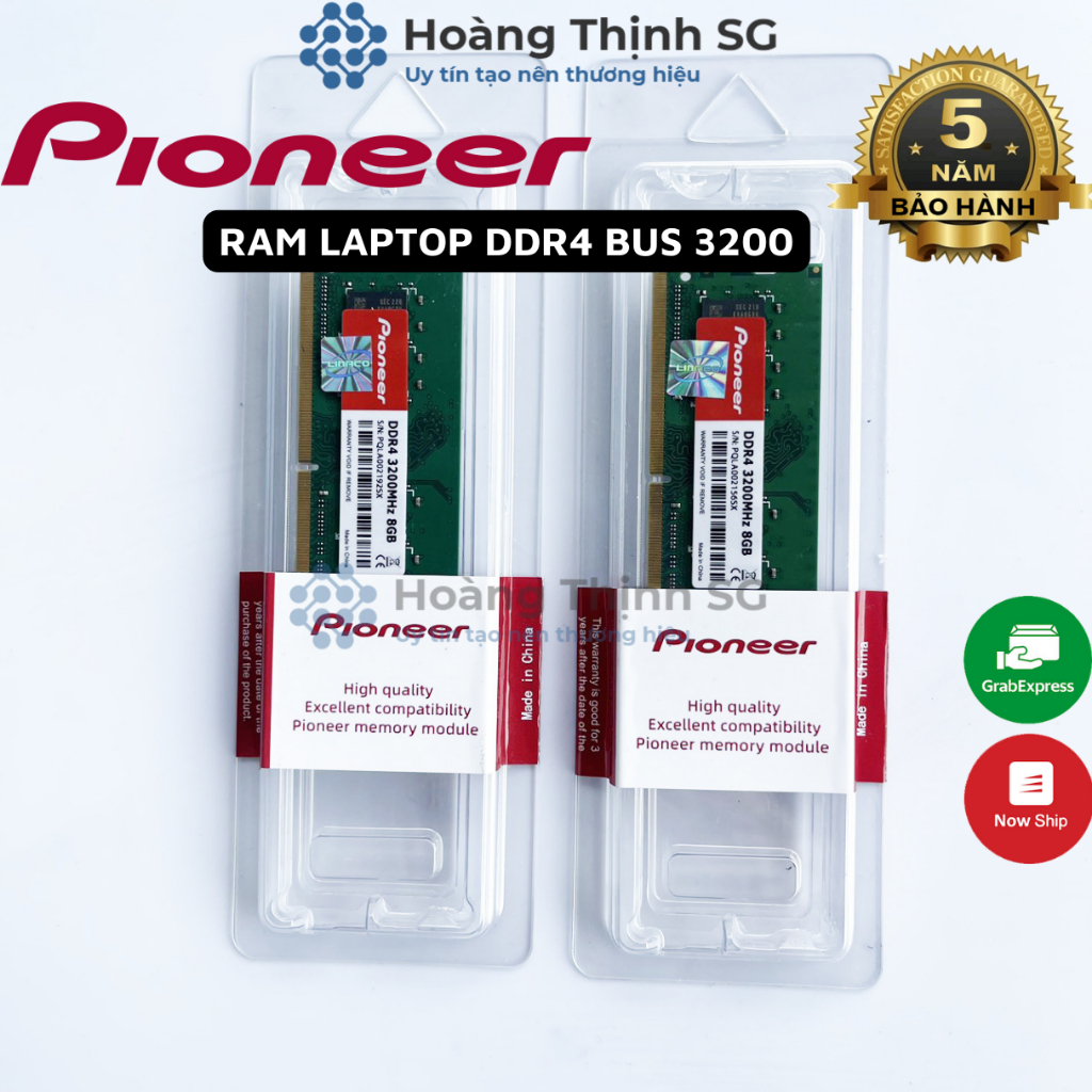 Ram Laptop 8GB/16GB DDR4 Bus 3200MHz Pioneer dùng cho Laptop, Chính hãng - Bảo hành 5 năm
