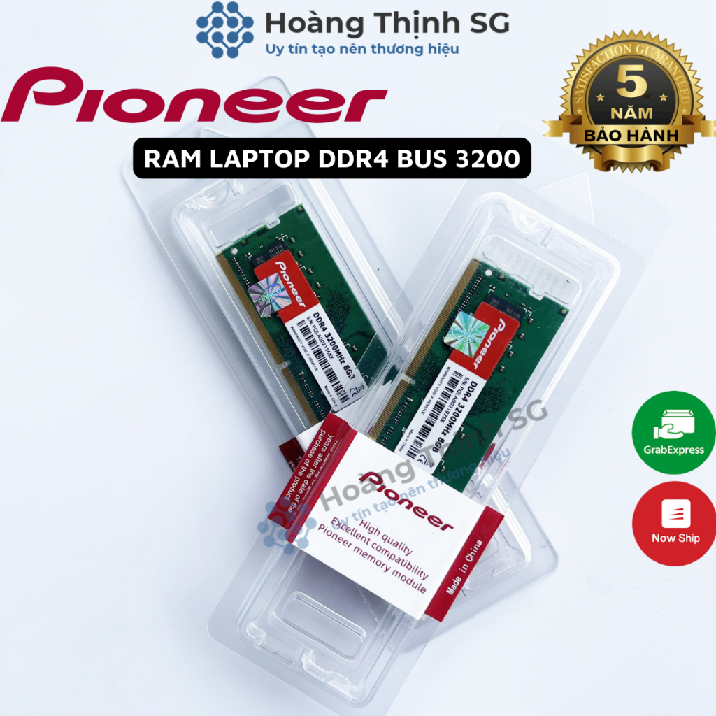 Ram Laptop 8GB/16GB DDR4 Bus 3200MHz Pioneer dùng cho Laptop, Chính hãng - Bảo hành 5 năm