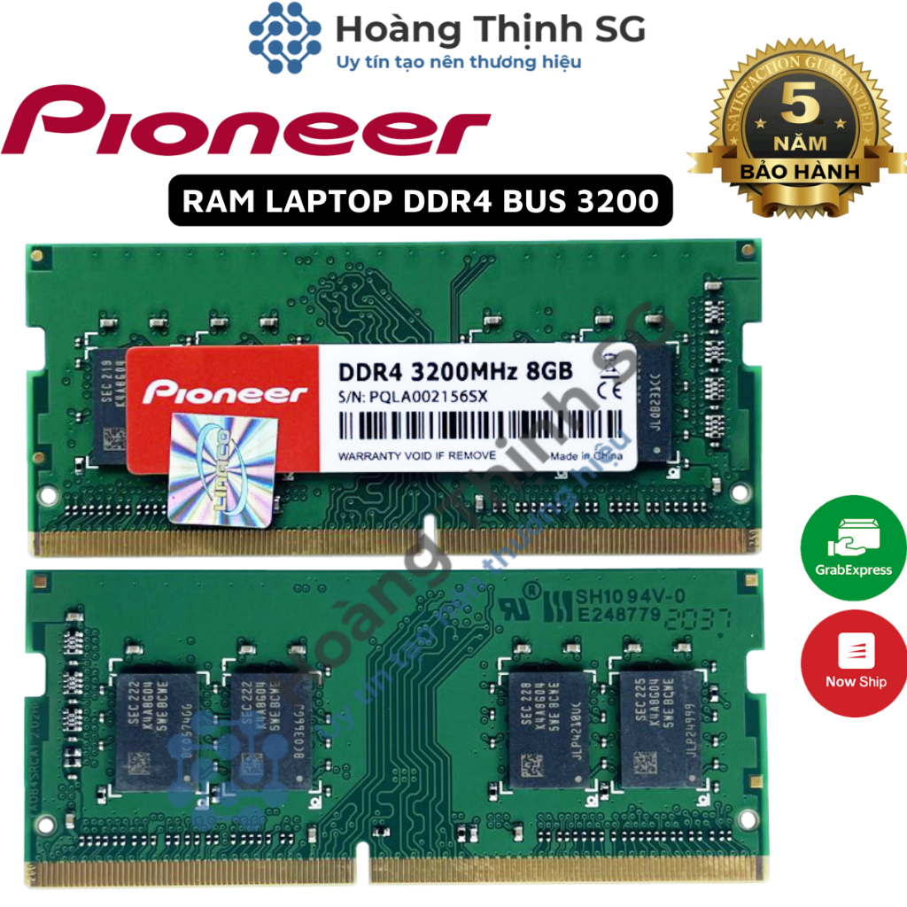 Ram Laptop 8GB/16GB DDR4 Bus 3200MHz Pioneer dùng cho Laptop, Chính hãng - Bảo hành 5 năm