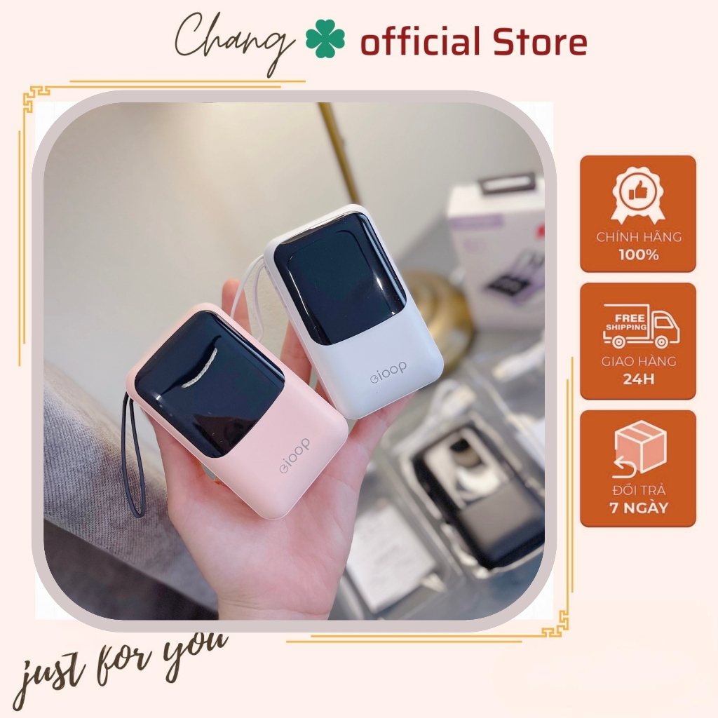 Sạc dự phòng Eloop 30000mAh Chính Hãng Kèm Đèn Pin Chiếu Sáng Thái Lan Thiết Kế Mới Nhỏ Gọn , Tiện Lợi.