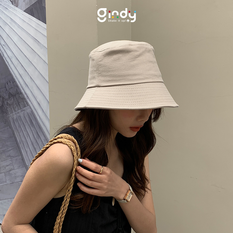 Nón bucket nam nữ GINDY mũ vành cụp trơn thời trang phong cách Ulzzang Unisex M001