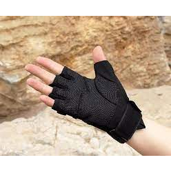 Găng tay xe máy cụt ngón Black Hawl - găng tay đi phượt - tập gym