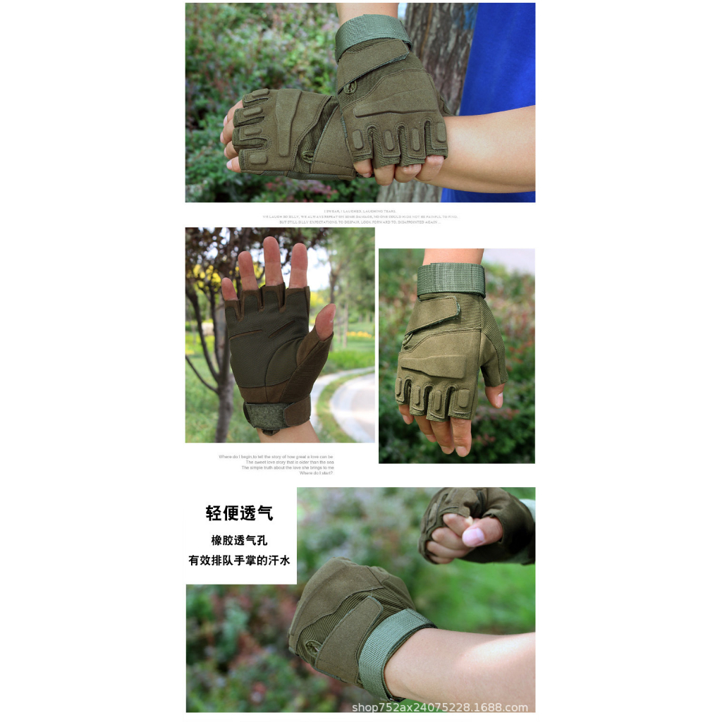 Găng tay xe máy cụt ngón Black Hawl - găng tay đi phượt - tập gym