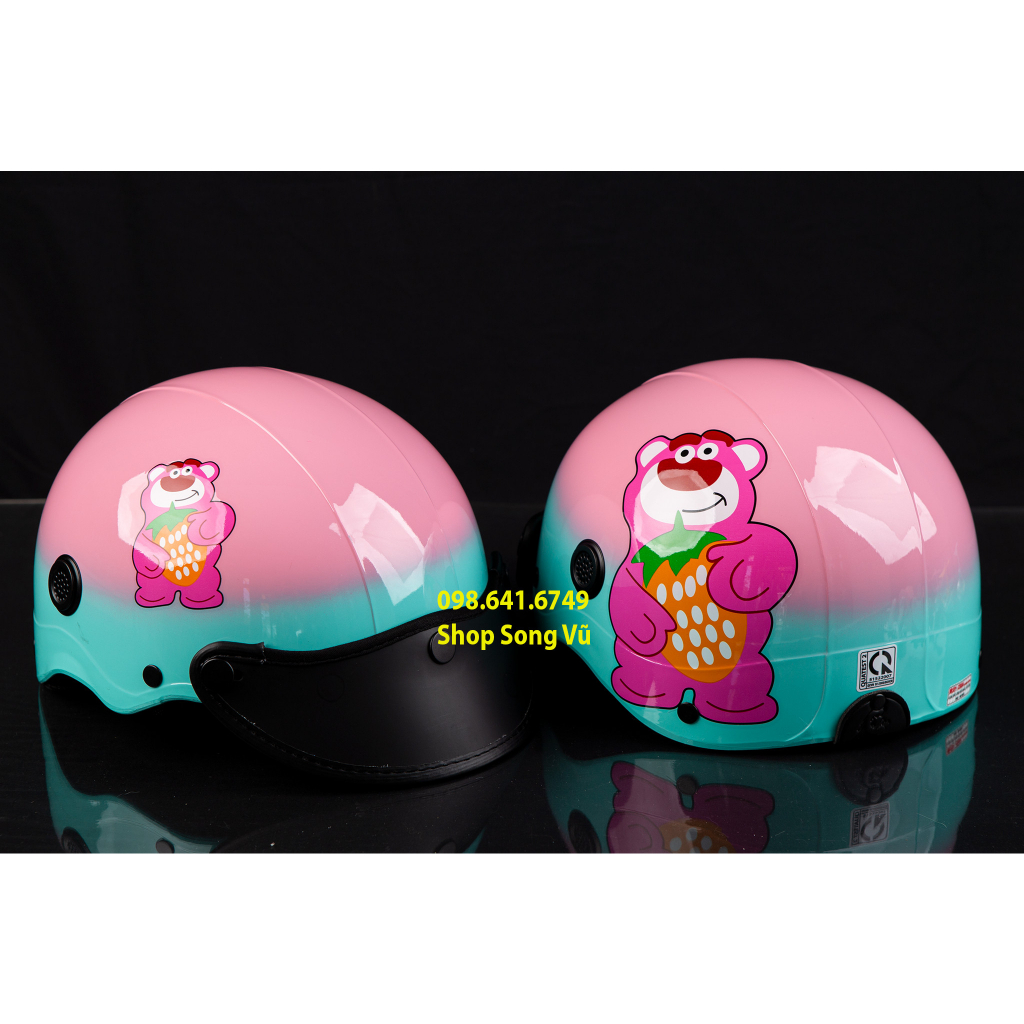 NÓN BẢO HIỂM GẤU DÂU MÀU OMBRE