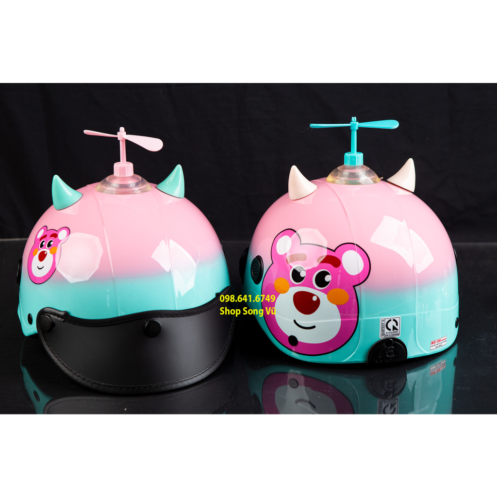 NÓN BẢO HIỂM GẤU DÂU MÀU OMBRE