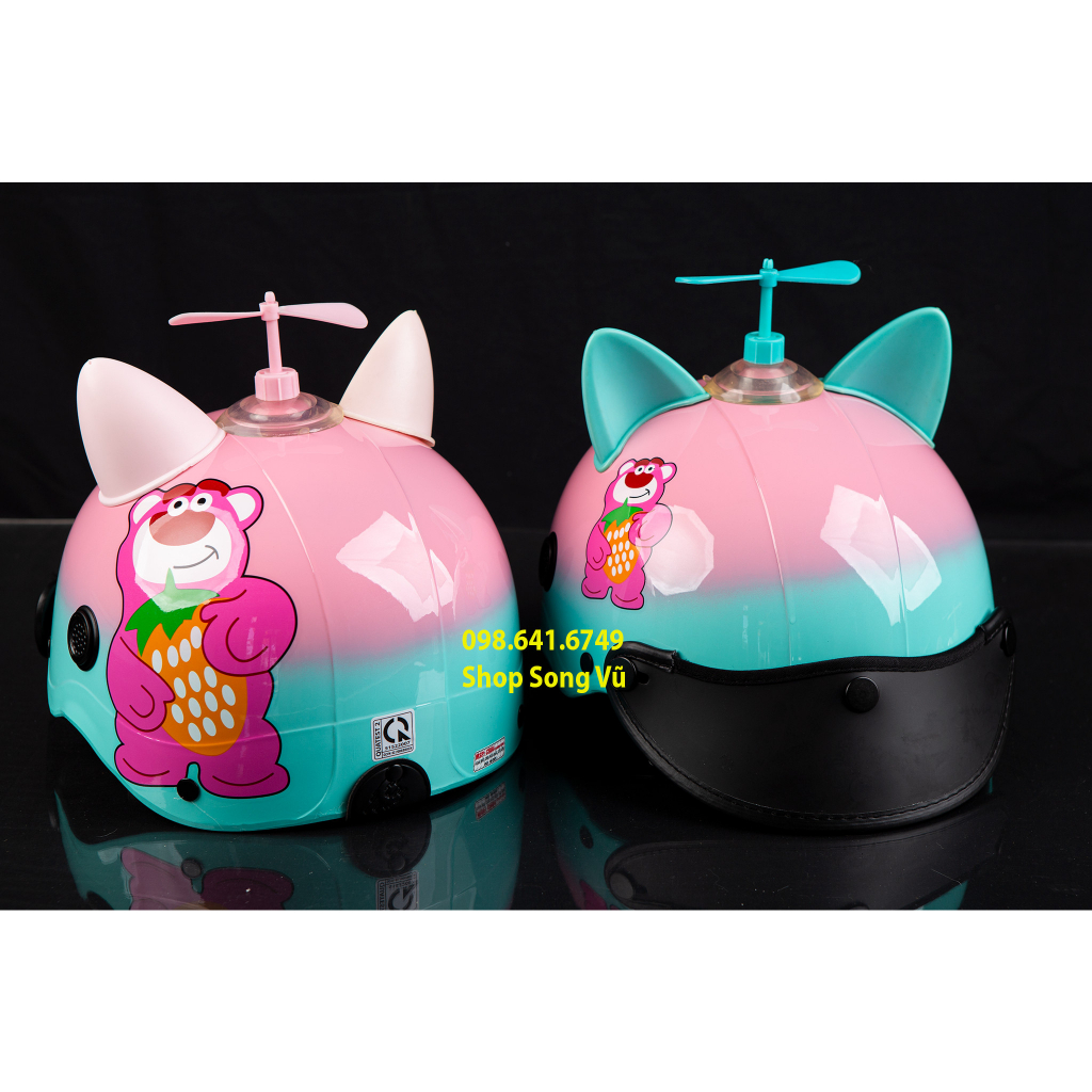 NÓN BẢO HIỂM GẤU DÂU MÀU OMBRE