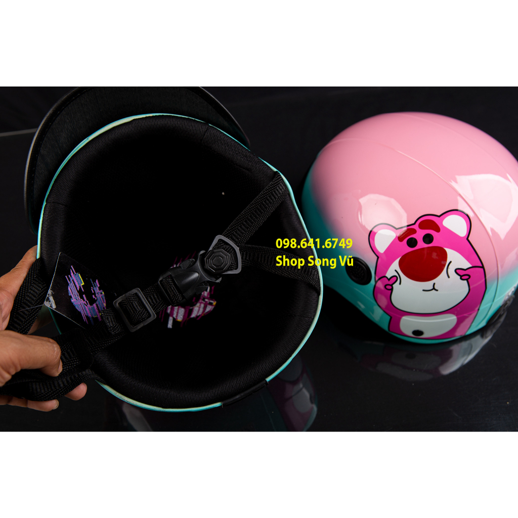 NÓN BẢO HIỂM GẤU DÂU MÀU OMBRE