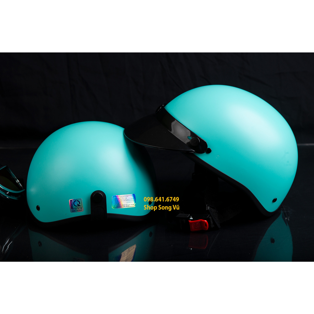 NÓN BẢO HIỂM TRƠN MÀU XANH NGỌC