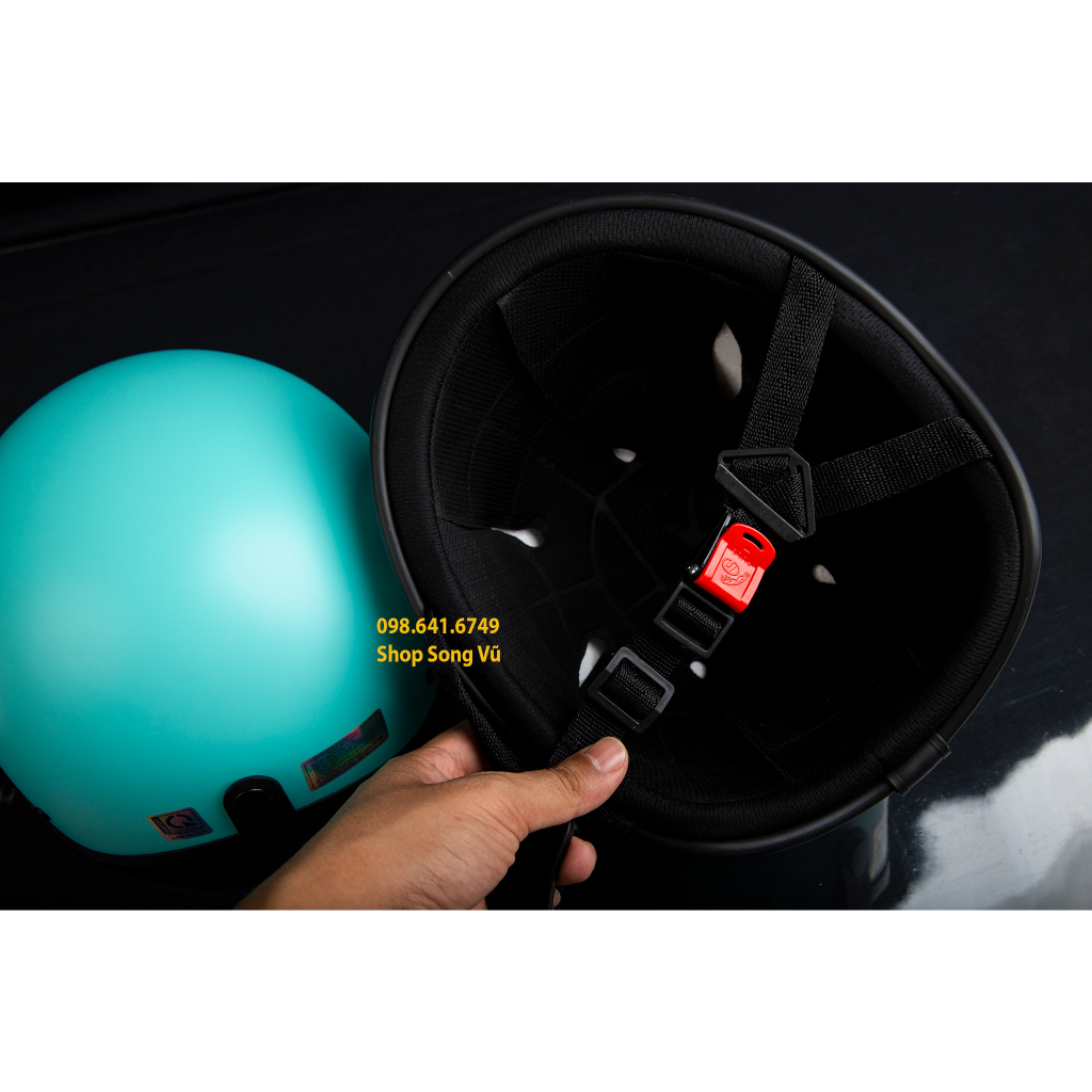 NÓN BẢO HIỂM TRƠN MÀU XANH NGỌC