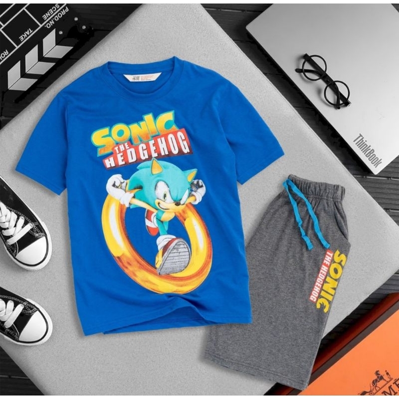 Bộ đùi bé trai cotton xuất dư HM size đại 20-50kg chất mỏng mát