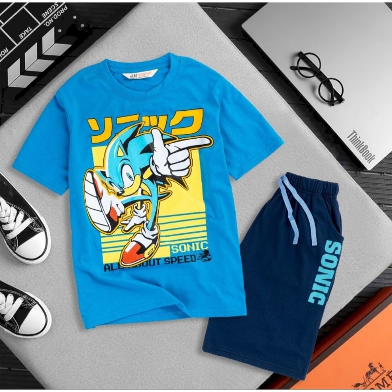 Bộ đùi bé trai cotton xuất dư HM size đại 20-50kg chất mỏng mát