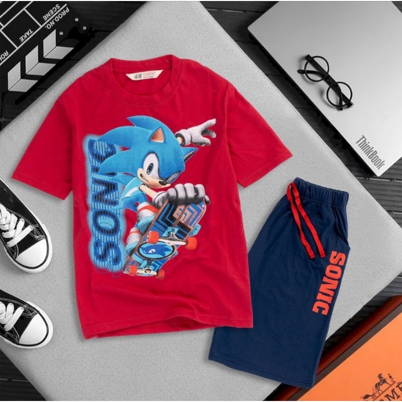 Bộ đùi bé trai cotton xuất dư HM size đại 20-50kg chất mỏng mát