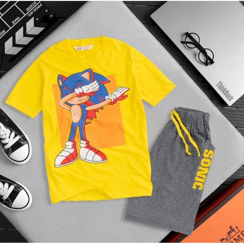 Bộ đùi bé trai cotton xuất dư HM size đại 20-50kg chất mỏng mát