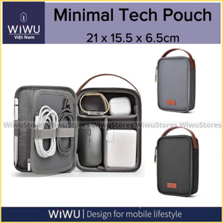 Túi xách đựng phụ kiện đồ công nghệ WIWU minimal Tech pouch , chia nhiều ngăn đựng sạc , cáp , chuột , pin dự phòng