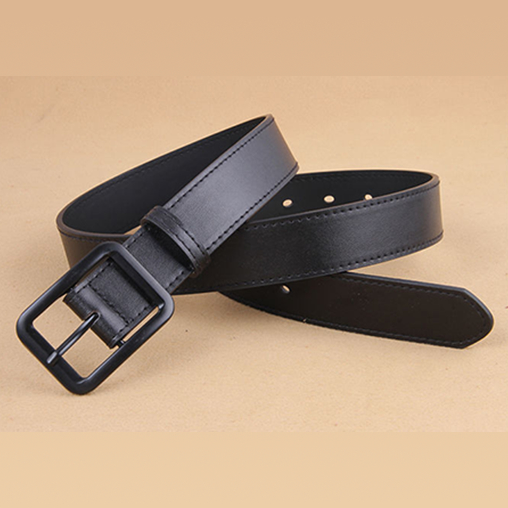 Thắt Lưng Da Nam Mặt Vuông Màu Đen Phong Cách Hàn Quốc Hot Trend V5655