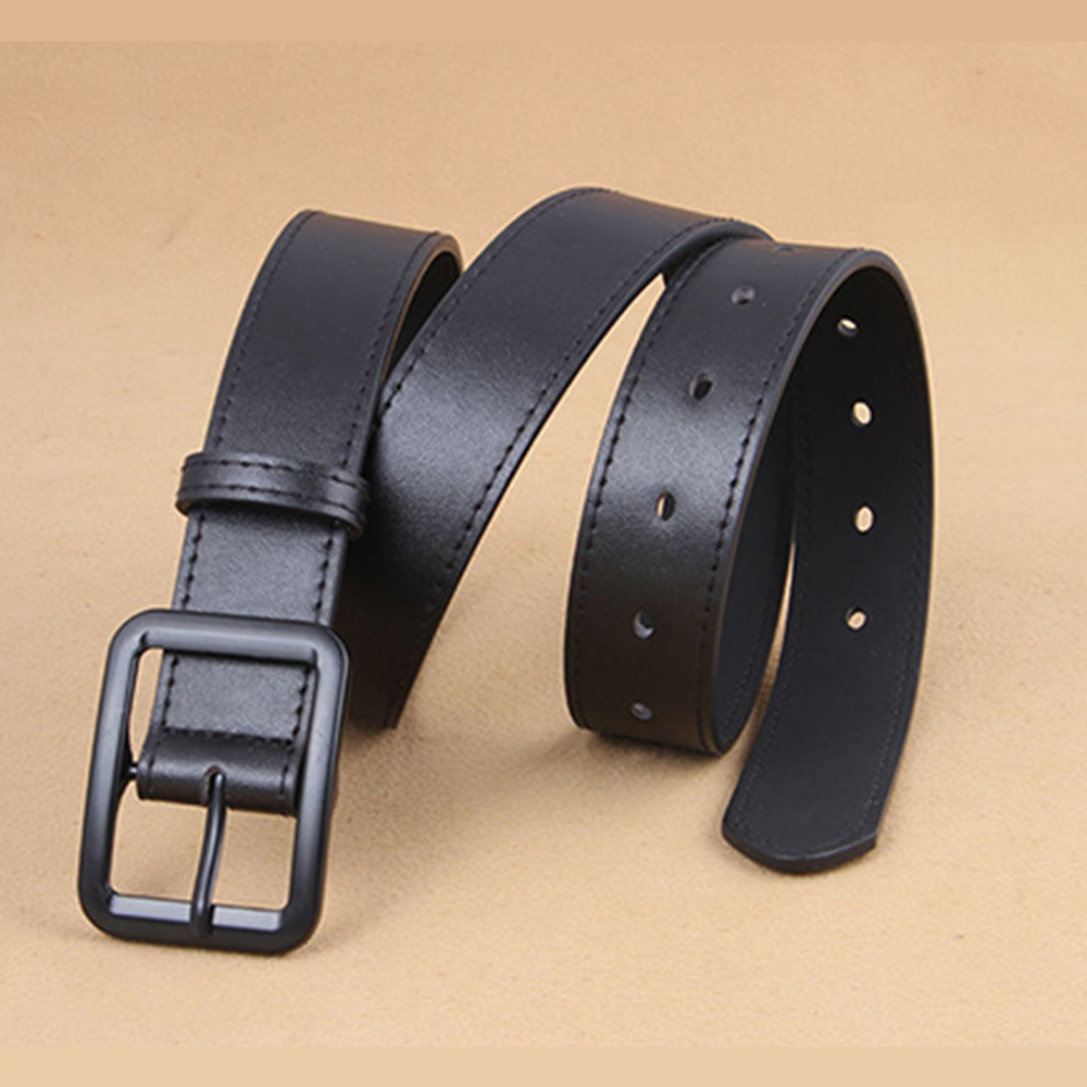 Thắt Lưng Da Nam Mặt Vuông Màu Đen Phong Cách Hàn Quốc Hot Trend V5655