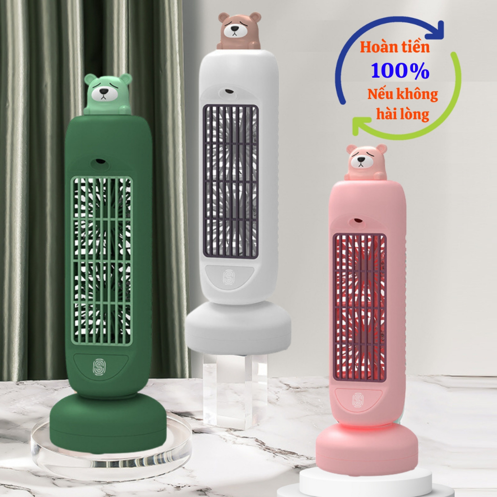 Quạt điều hòa mini phun sương thông minh màu sắc đa dạng xoay 60 độ, bộ điều khiển cảm ứng 3 tốc độ tiện lợi siêu HOT