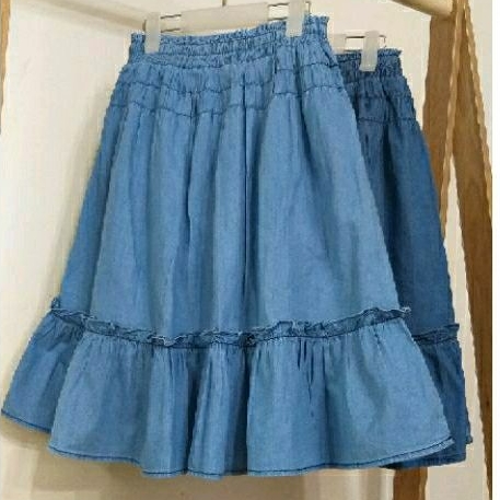 (MBEO)Chân váy vải bò giấy cho bé size đại 16-45kg, váy liền quần, phom dài