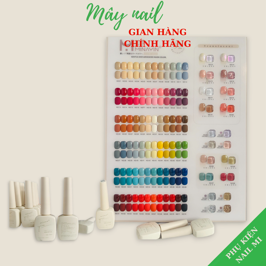 Sơn gel sét 92 màu, chất sơn siêu mướt, tặng base top - bảng màu
