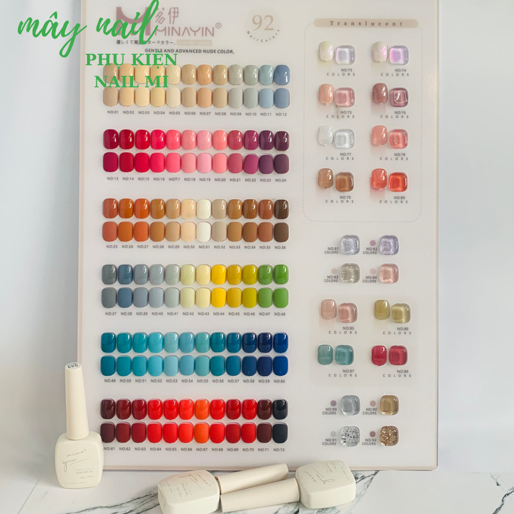Sơn gel sét 92 màu, chất sơn siêu mướt, tặng base top - bảng màu