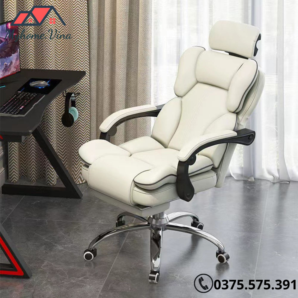 Ghế gaming công thái học tựa đầu cao cấp, ghế xoay văn phòng nhập khẩu, ghế chơi game tựa đầu nâng hạ ngả lưng tiện ích