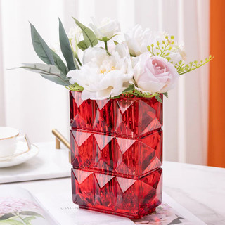 Lọ hoa decor vuông Qhouse độc đáo , bình hoa thuỷ tinh trang trí phòng khách sảnh văn phòng đẹp sang trọng