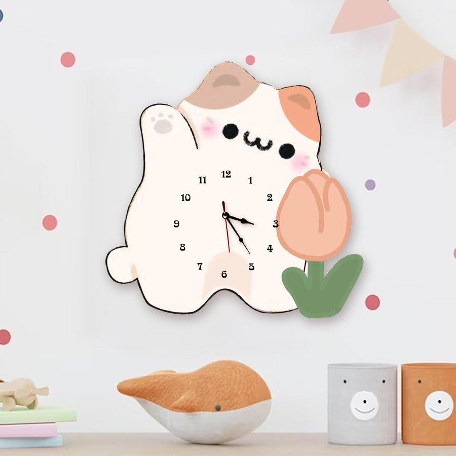 Đồng hồ gỗ treo tường hình 12 con giáp ngộ nghĩnh, nhân vật hoạt hình decor phòng khách, phòng bé siêu đẹp giá rẻ