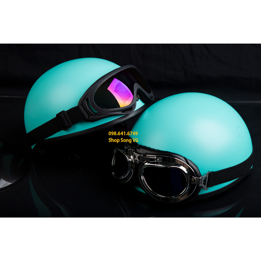 NÓN BẢO HIỂM TRƠN MÀU XANH NGỌC