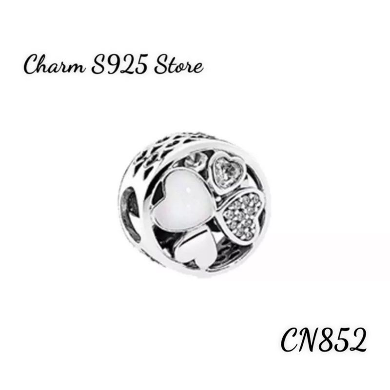 CHARM PAN ALE XỎ NGANG CỎ BỐN LÁ ĐÍNH ĐÁ BẠC S925 THUẦN KHIẾT HÀNG CAO CẤP