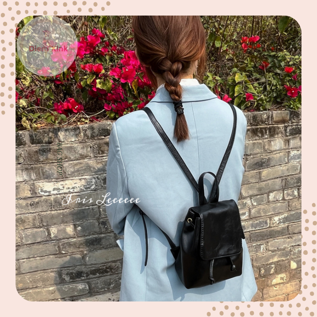 Balo Dây Rút Nữ Đẹp, Balo Mini Da Pu Trơn Đứng Phom Phong Cách Thời Trang Hàn Quốc Giá Rẻ Đi Học Đi Chơi CHụp Hình