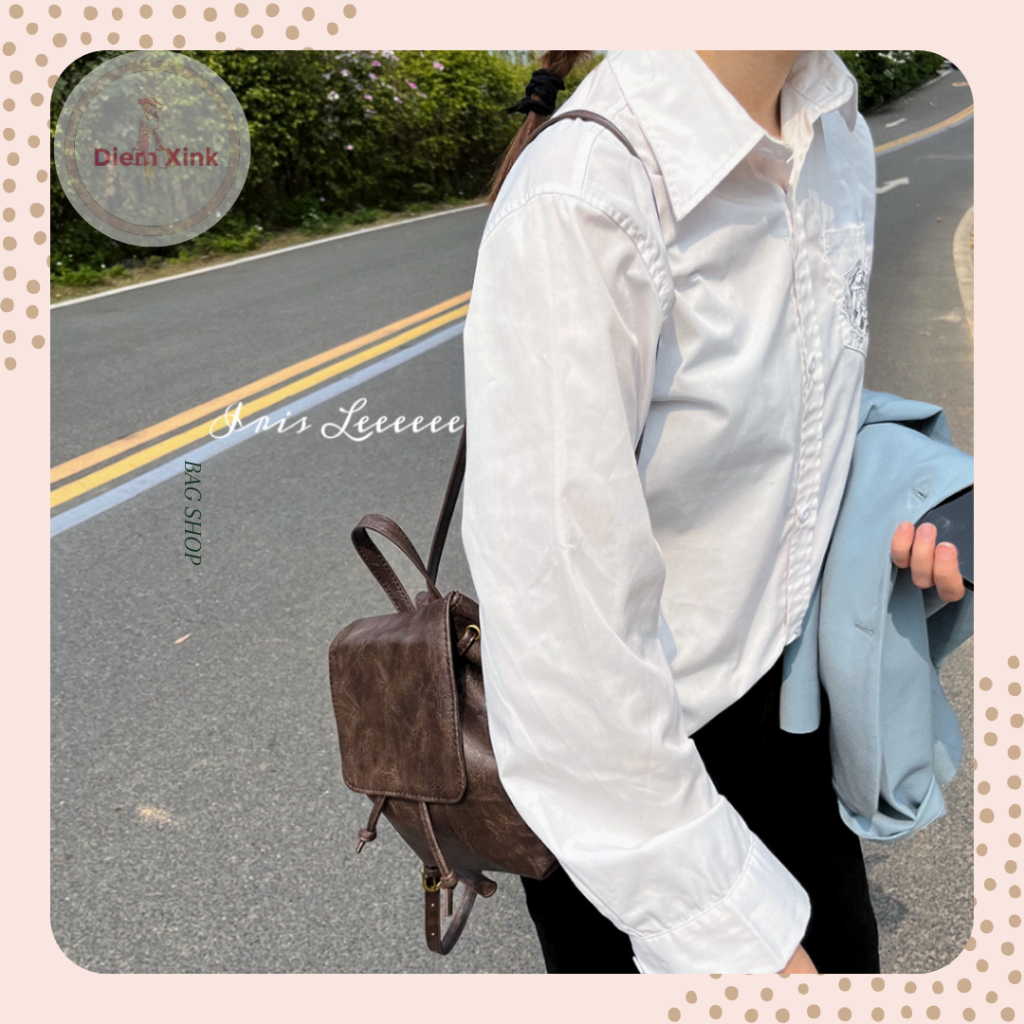 Balo Dây Rút Nữ Đẹp, Balo Mini Da Pu Trơn Đứng Phom Phong Cách Thời Trang Hàn Quốc Giá Rẻ Đi Học Đi Chơi CHụp Hình