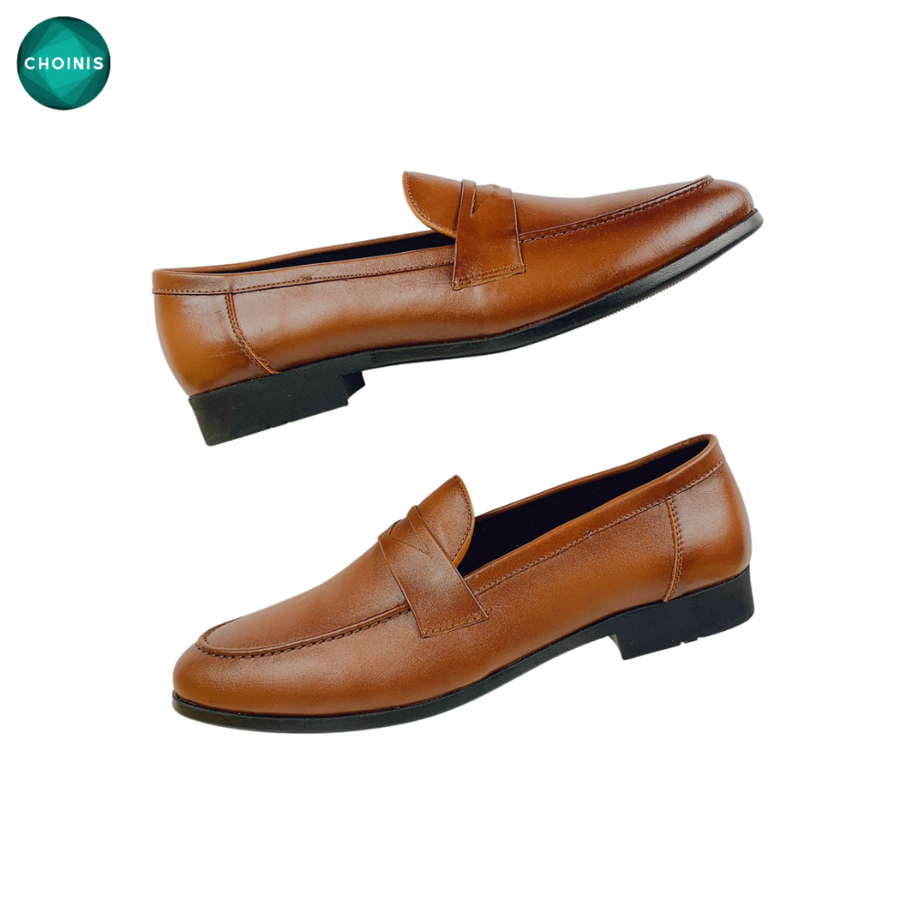 Giày công sở nam da bò, giày lười công sở cao cấp đế cao 2cm size 38-43