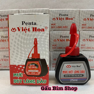 Combo 10 Lọ Mực Dạ Dầu Penta - (Bút Lông Dầu không tẩy xoá được) Việt Hoa 25ml